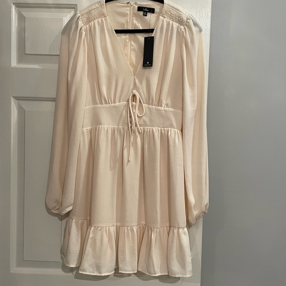 Absolutely Amazing Cream Long Sleeve Skater Mini Dress Lulus
Color crème